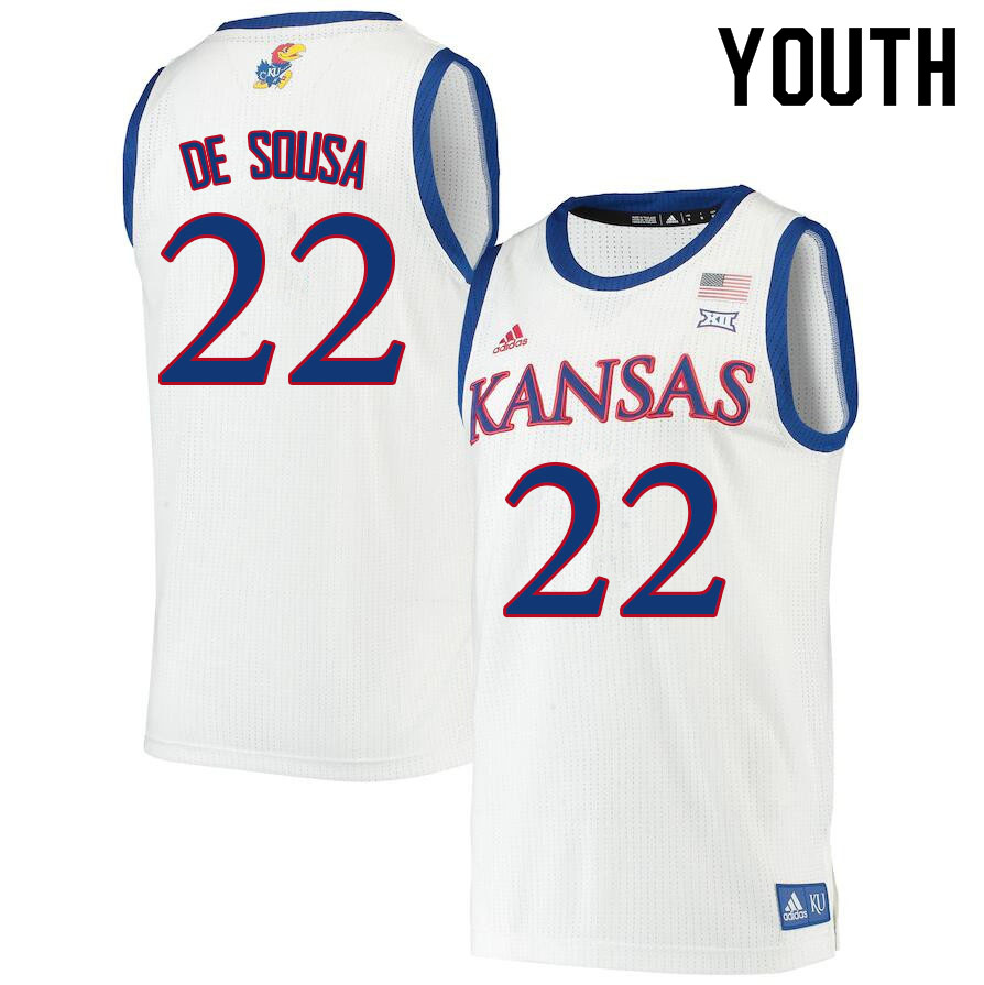 Youth #22 Silvio De Sousa Kansas Jayhawks College Basketball Jerseys Sale-White - Click Image to Close